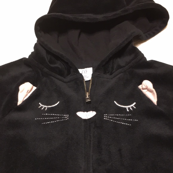 2T (2/$20) Black Cat Velour Hoodie by Gap - Picture 7 of 16